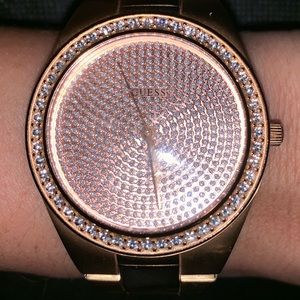 Guess rose gold diamond watch